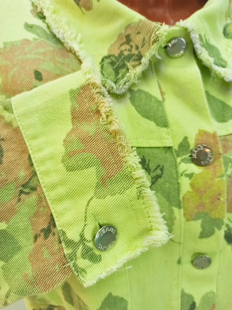 рубашка  женская джинс цветы