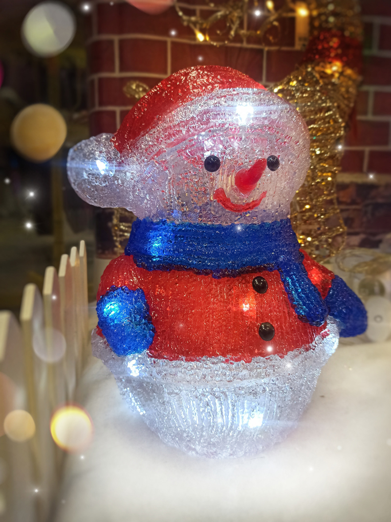 снеговик новогодний акрил 30х23см