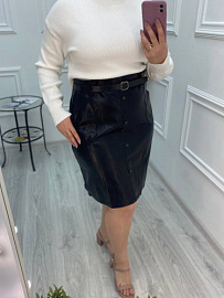 Юбка Женская Трапеция Экокожа