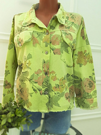 Рубашка  Женская Джинс Цветы