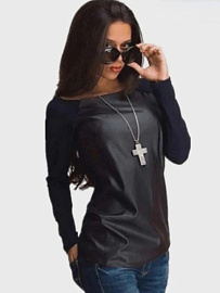 Джемпер женский экокожа